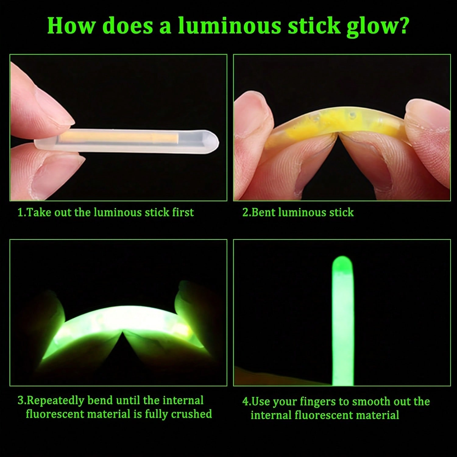 100Pcs Small Green Glow Sticks - Fishing Bobber Float 评论和价格