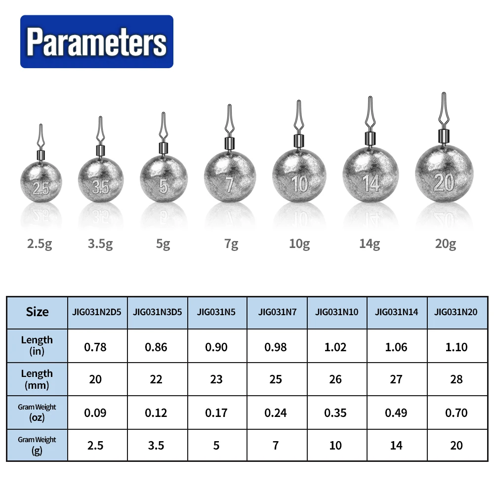 PROBEROS 50pcs 2.5-20g Round L - Fishing Equipment For Beginners 评论和价格