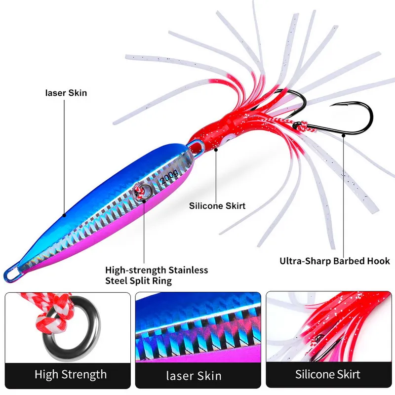 1Pcs Inchiku Jig Lures 40g-200 - Saltwater Fishing Hook 评论和价格