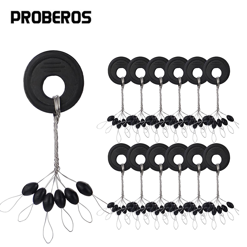 PRO BEROS 60Pcs 10Set Black Ru - Fishing Bobber Float 评论和价格