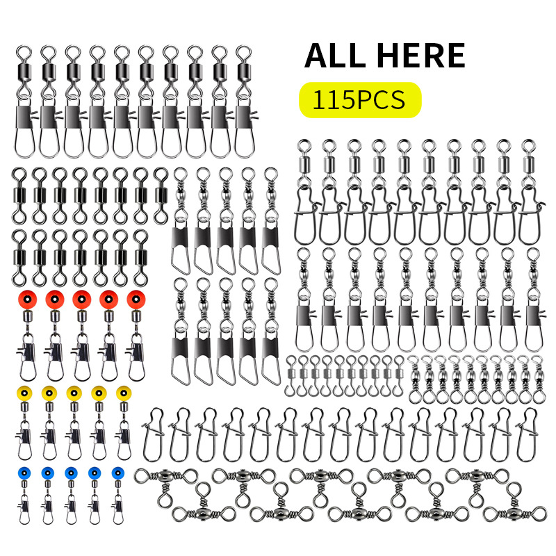 115pcs Fishing Swivel Connecto - Fishing Equipment Set 评论和价格