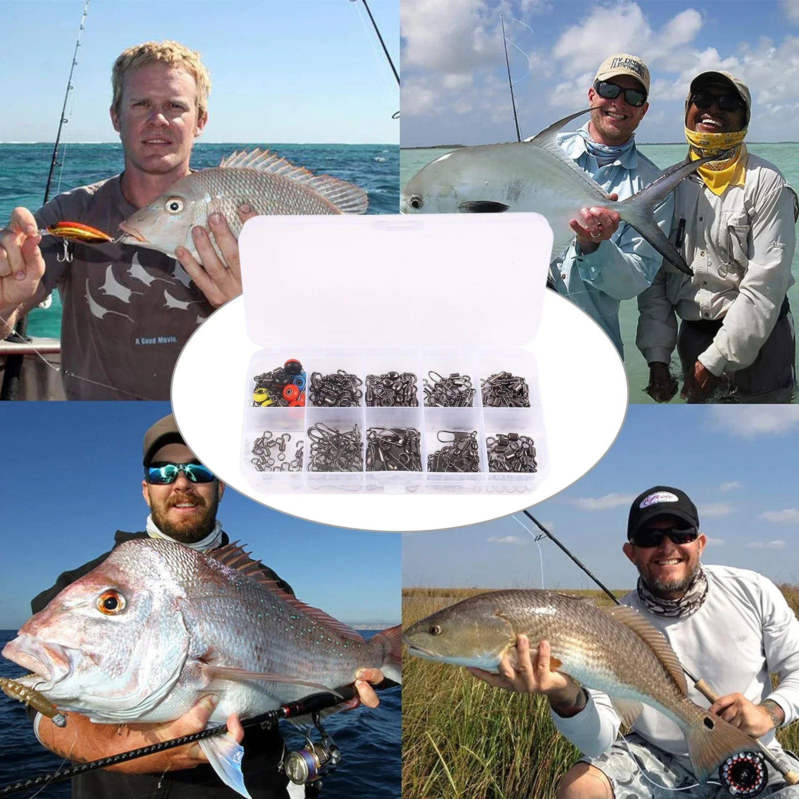 115pcs Fishing Swivel Connecto - Fishing Equipment Set 评论和价格