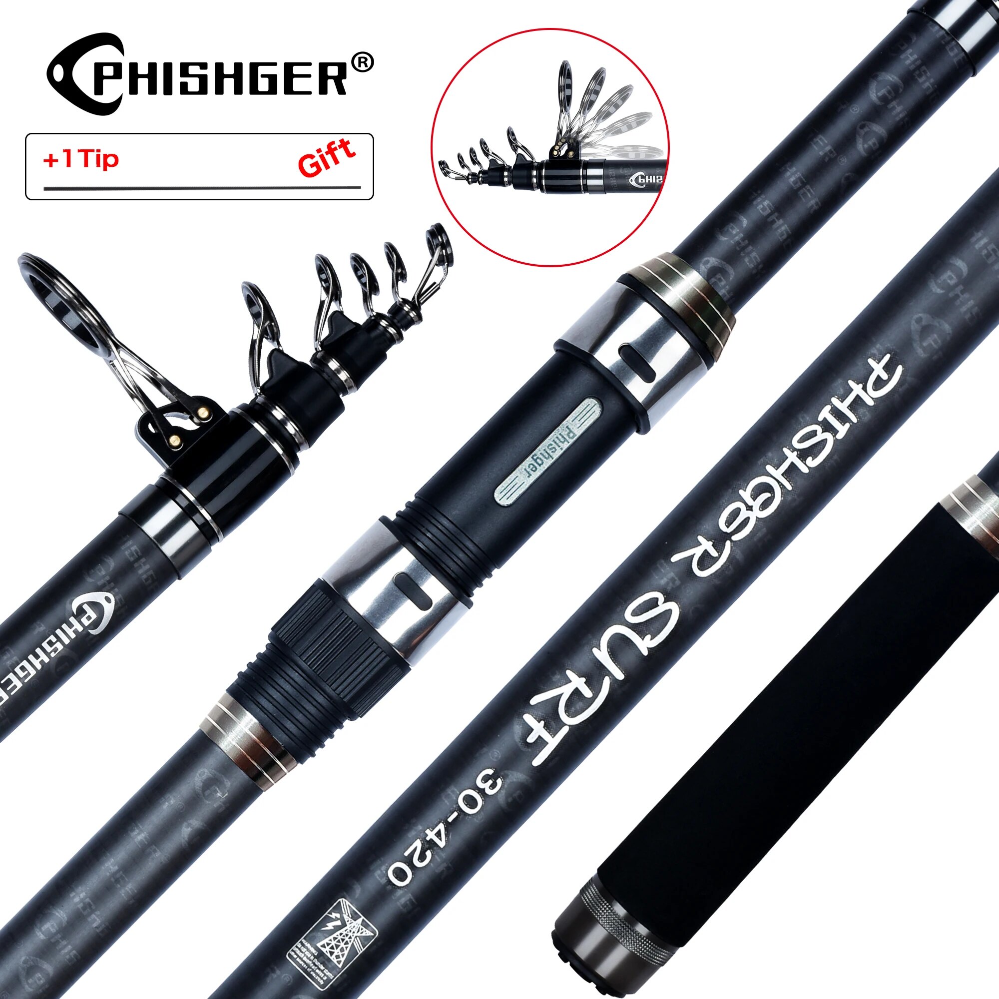 PHISHGER Telescopic Surf Spinn - Surf Fishing Equipment 评论和价格