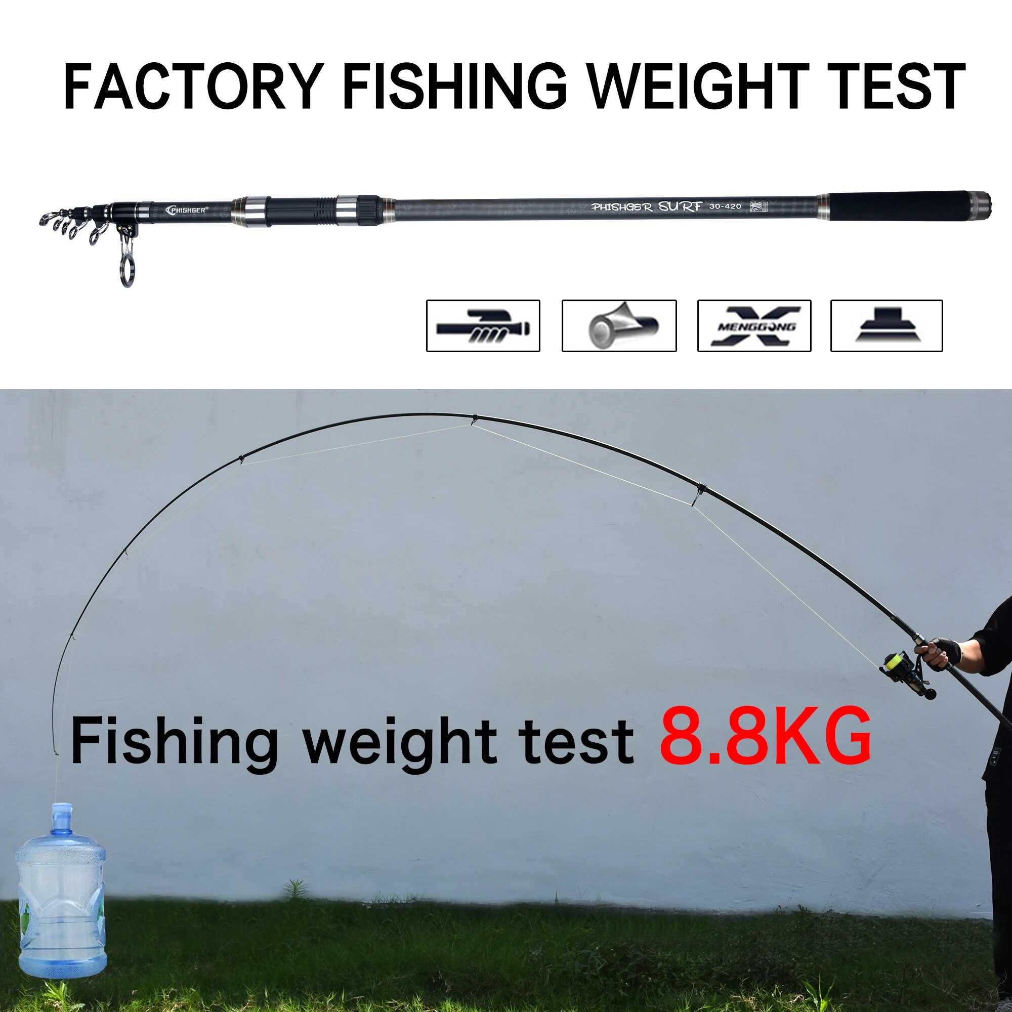 PHISHGER Telescopic Surf Spinn - Surf Fishing Equipment 评论和价格