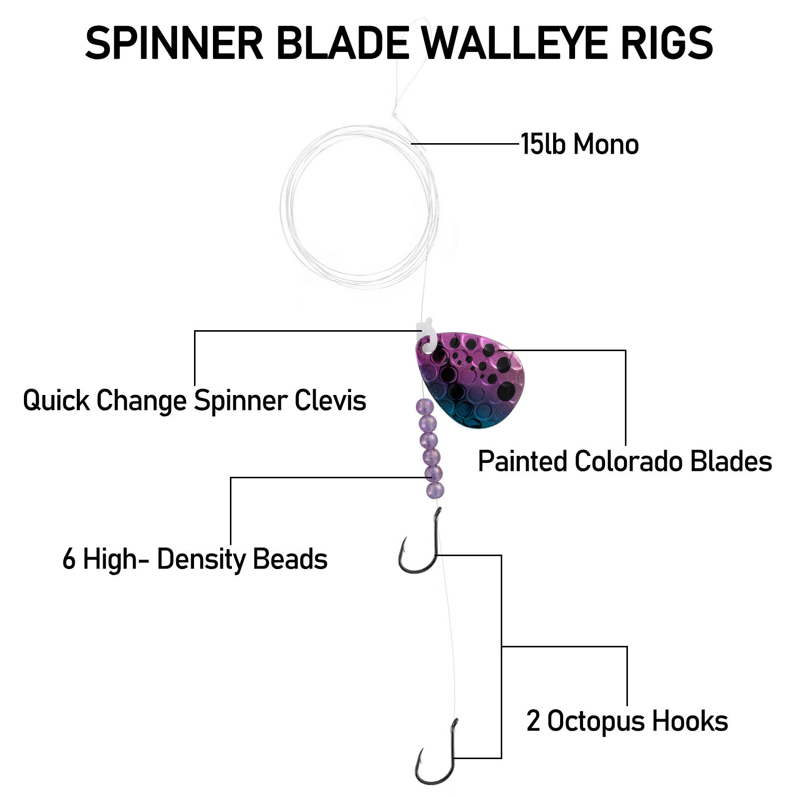 10pcs Walleye Spinner Rig 114c - Surf Fishing Equipment 评论和价格