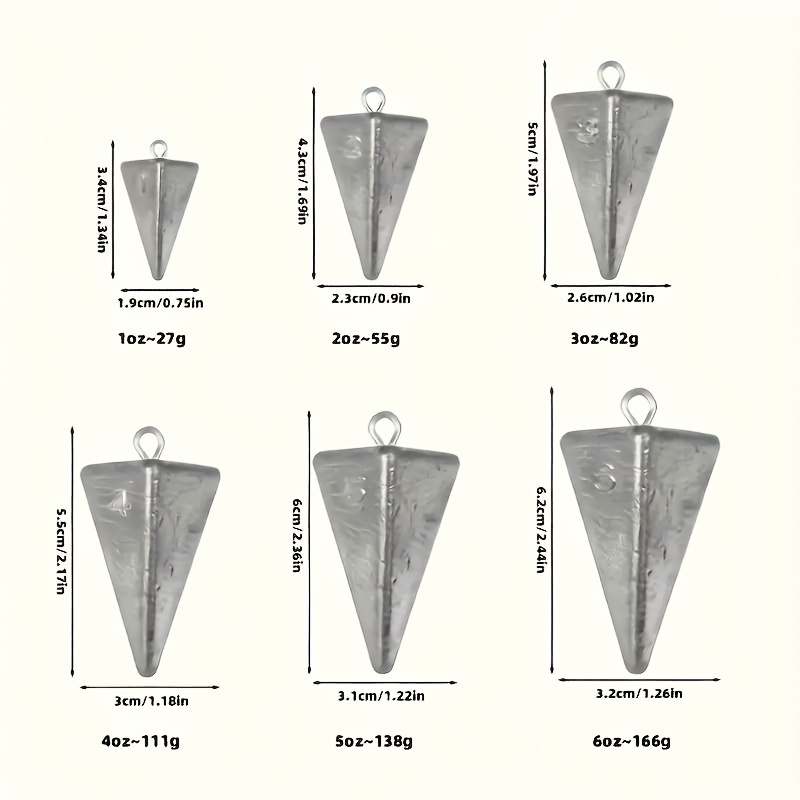 3/4/5pcs Pyramid Fishing Sinke - Fishing Equipment Set 评论和价格