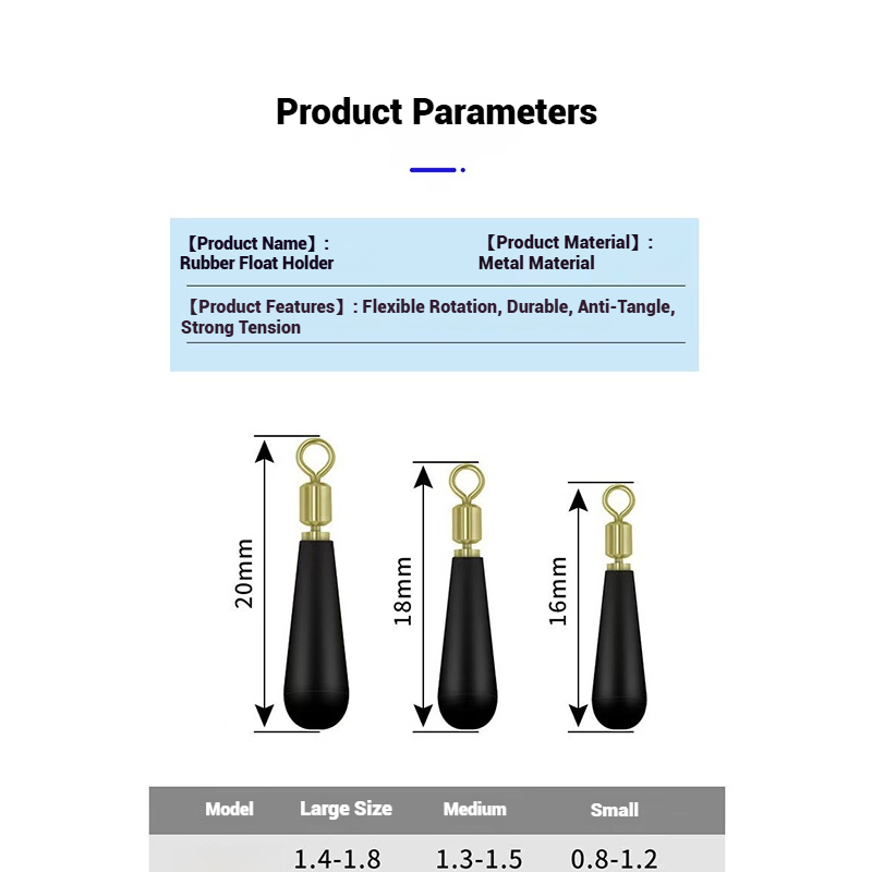 Rotatable Metal Swivel Rubber  - Fishing Bobber Float 评论和价格